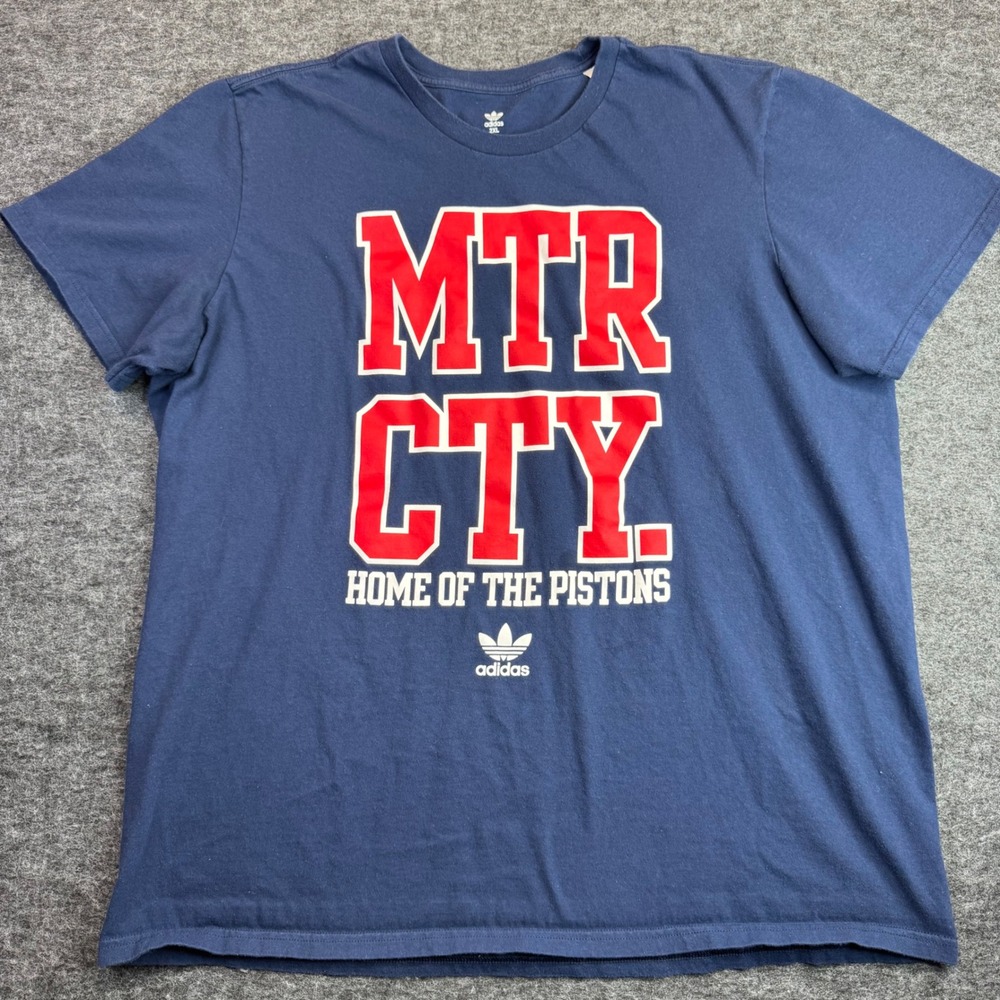Detroit Pistons Adidas T-Shirt Mens 2XL Blue MTR CTY Motor City
